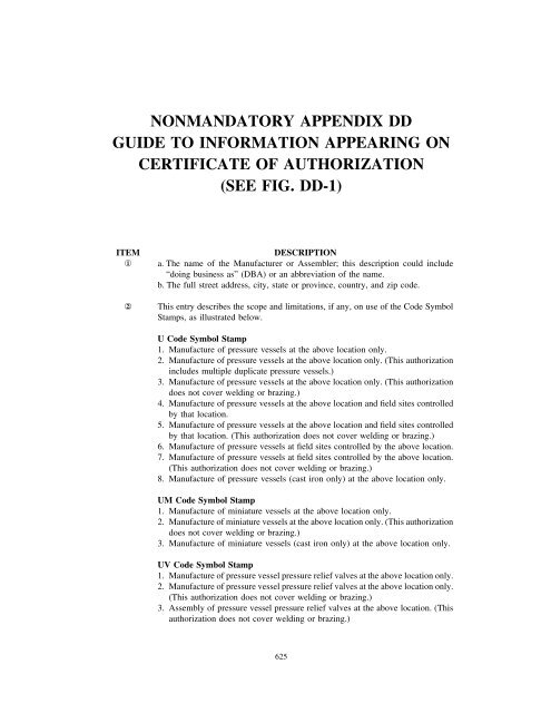 NONMANDATORY APPENDIX DD