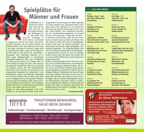 Altlandkreis Ausgabe November/Dezember 2018 - Das Magazin für den westlichen Pfaffenwinkel