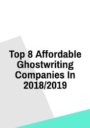 Top 8 Affordable Ghostwriting Companies in 2018-19