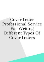 Cover Letter Professional Service for Writing Different Types of Cover Letters