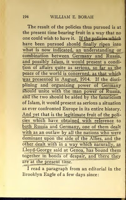 AMERICAN PROBLEMS by WILLIAM E.BORAH 1924