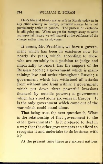 AMERICAN PROBLEMS by WILLIAM E.BORAH 1924