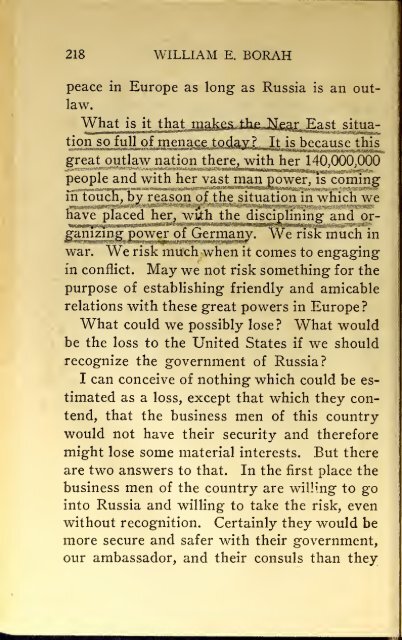 AMERICAN PROBLEMS by WILLIAM E.BORAH 1924