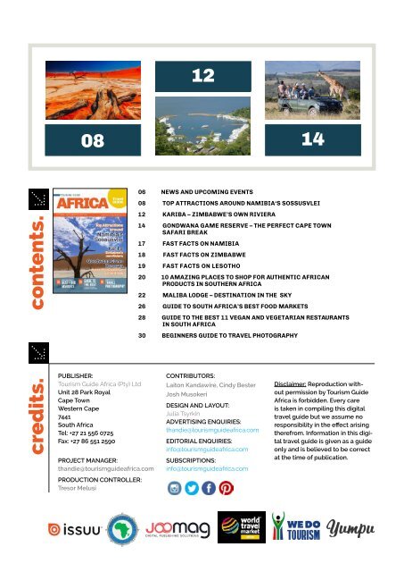 Tourism Guide Africa Travel Guide Oct - Dec 2018 Edition 