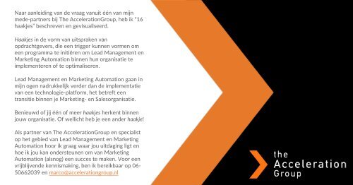 16 haakjes - B2B Lead Management en Marketing Automation