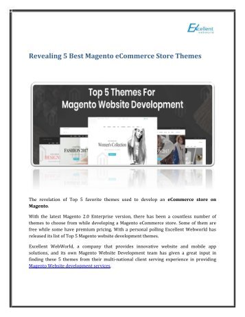 Top 5 Themes For Magento Website Development