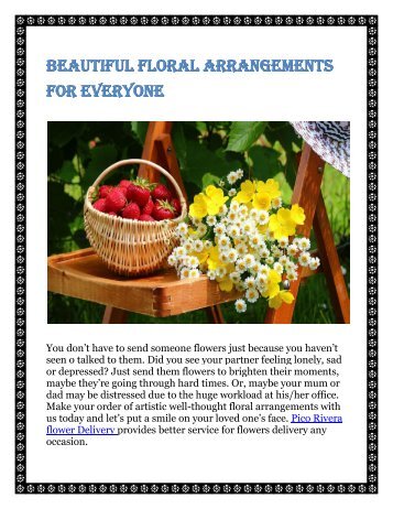 Beautiful Floral Arrangements for Everyone