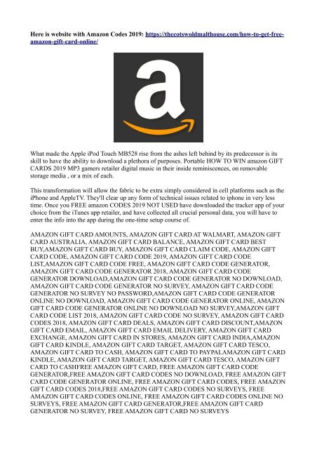 free amazon gift card generator no survey no password