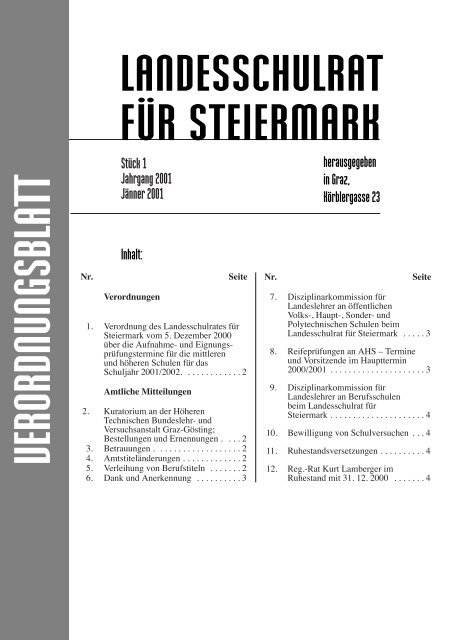 4seite verordnungsblatt - Landesschulrat Steiermark