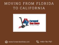 Moving from Florida to California - Forward Van Lines, USA
