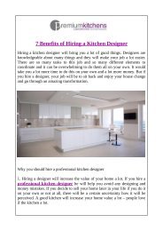 7 Benefits of Hiring a Kitchen Designer