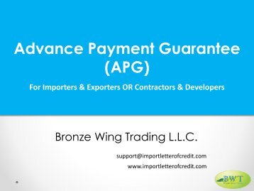 Apply Advance Payment Guarantee