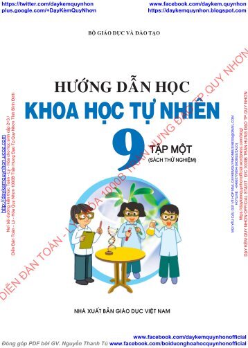 HƯỚNG DẪN HỌC KHTN VNEN 9 TRƯỜNG HỌC MỚI