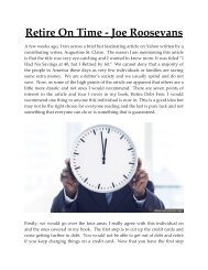 Retire On Time - Joe Roosevans