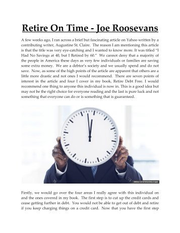 Retire On Time - Joe Roosevans