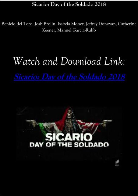 Movie Online Sicario Day of the Soldado 2018 Full Download hd-bluray