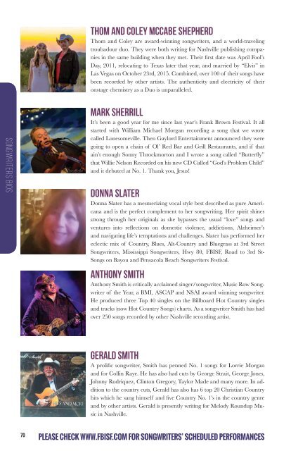 Welcome to the 34th Annual Frank Brown International Songwriters' Festival