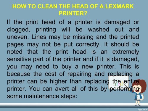 HOW TO CLEAN THE HEAD OF A LEXMARK PRINTER