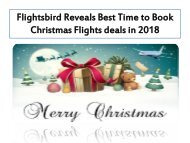 Flightsbird Reveals Best Time to Book Christmas Flights deals in 2018