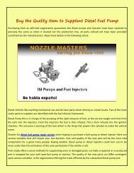 Buy the Quality Item to Supplant Diesel Fuel Pump