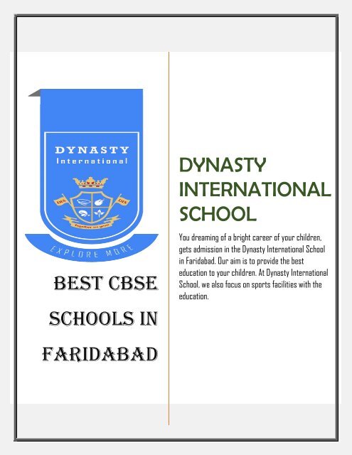 Valuable Tips to Find the Best School for Your Kids in Faridabad