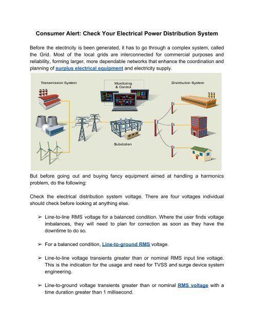 Consumer Alert_ Check Your Electrical Power Distribution System