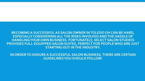 How to Become a Successful Salon Owner in Toledo OH