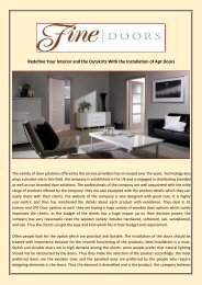 Redefine Your Interior and the Outskirts With the Installation of Apt Doors