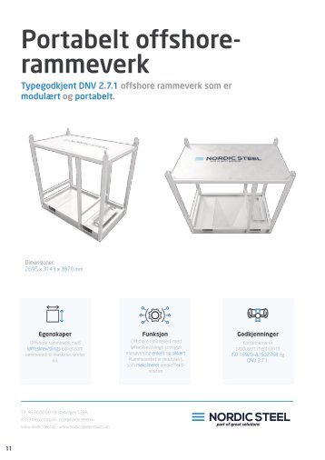 Portabelt off-shore rammeverk