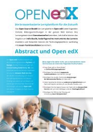 Abstract & Open edX: Die Lernplattform für die Zukunft 