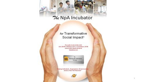 The NpA Incubator - Introduction (full slides)