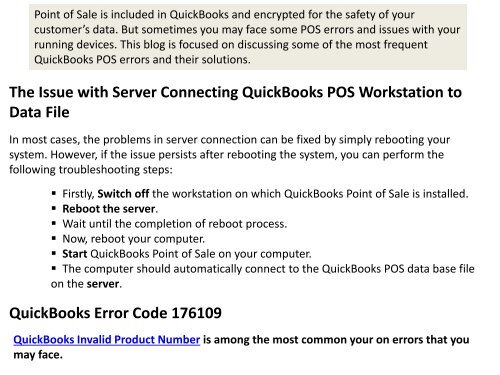 QuickBooks Point of Sale Errors and Troubleshooting [Quick Steps]