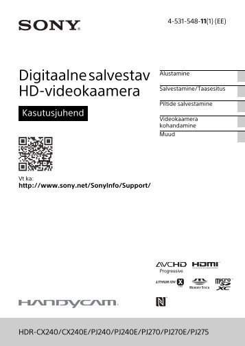 Sony HDR-PJ240E - HDR-PJ240E  Estonien