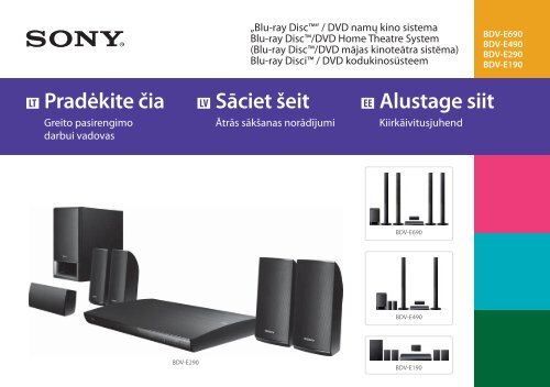 Sony BDV-E190 - BDV-E190 Guide de mise en route Estonien