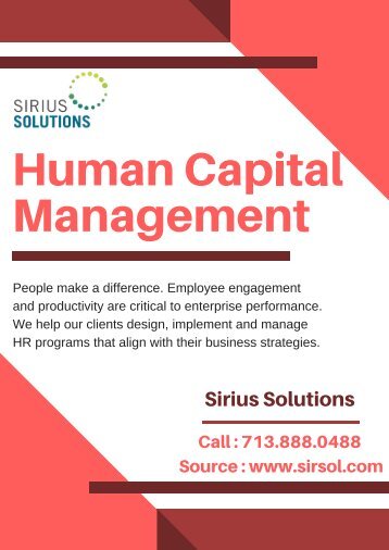 Experts in Human Capital Consulting | Sirius Solutions