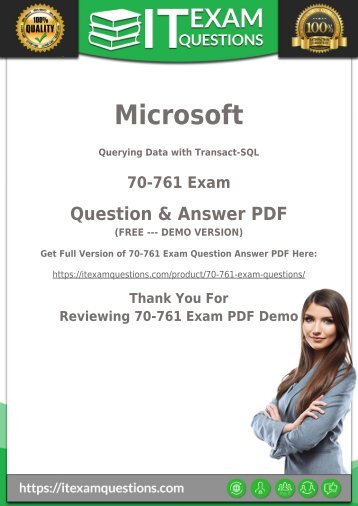 Pass 70-761 Exam - [2018] Actual 70-761 Dumps PDF