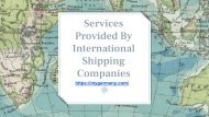 Services Provided By International Shipping Companies