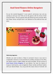Avail Send Flowers Online Bangalore Services