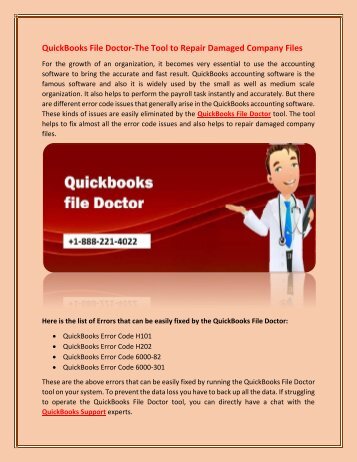 QuickBooks File Doctor-The Best Tool to Repair Damaged Company File