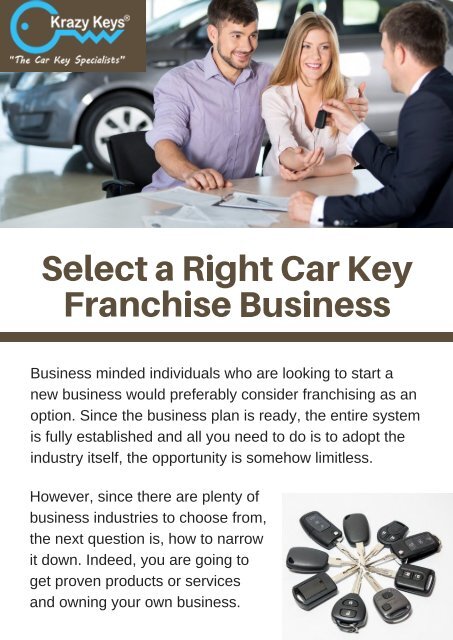 Find How to Choose the Franchise Opportunity | Krazy Keys