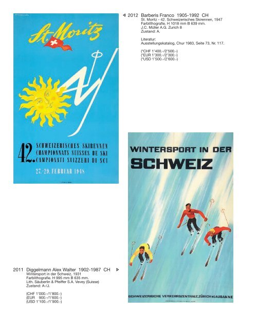 Plakat Auktion 1. Dezember 2018, Germann Auktionshaus, Zürich