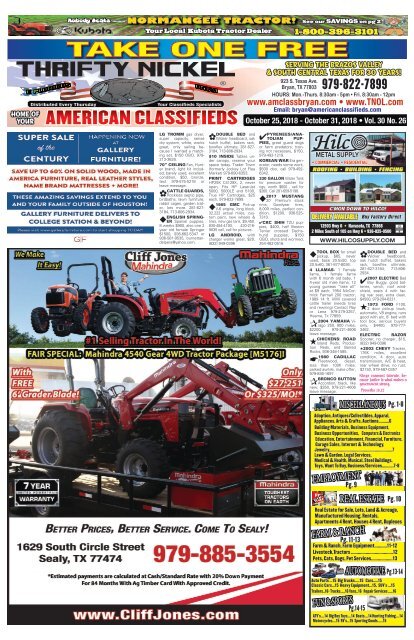 Thrifty Nickel American Classifieds Oct 25 Edition Bryan College