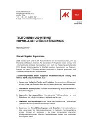 TELEFONIEREN UND INTERNET HITPARADE ... - Arbeiterkammer