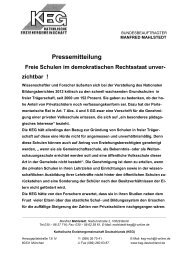 Pressemitteilung Freie Schulen im demokratischen ... - KEG