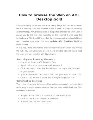 Aol gold desktop