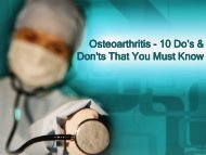 Osteoarthritis - 10 Do’s & Don'ts That You Must Know