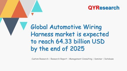 Global Automotive Wiring Harness market is expected to reach 64.33 billion USD by the end of 2025