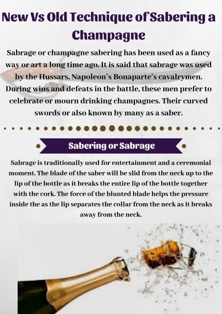 Techniques of Mastering The Art of Sabrage with Champagne Saber