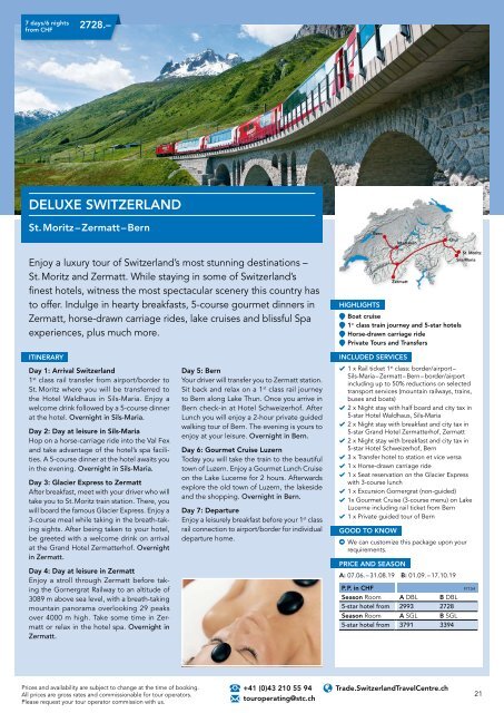 Switzerland Travel Centre - Experience Switzerland - Summerbrochure 2019