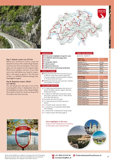 Switzerland Travel Centre - Experience Switzerland - Summerbrochure 2019